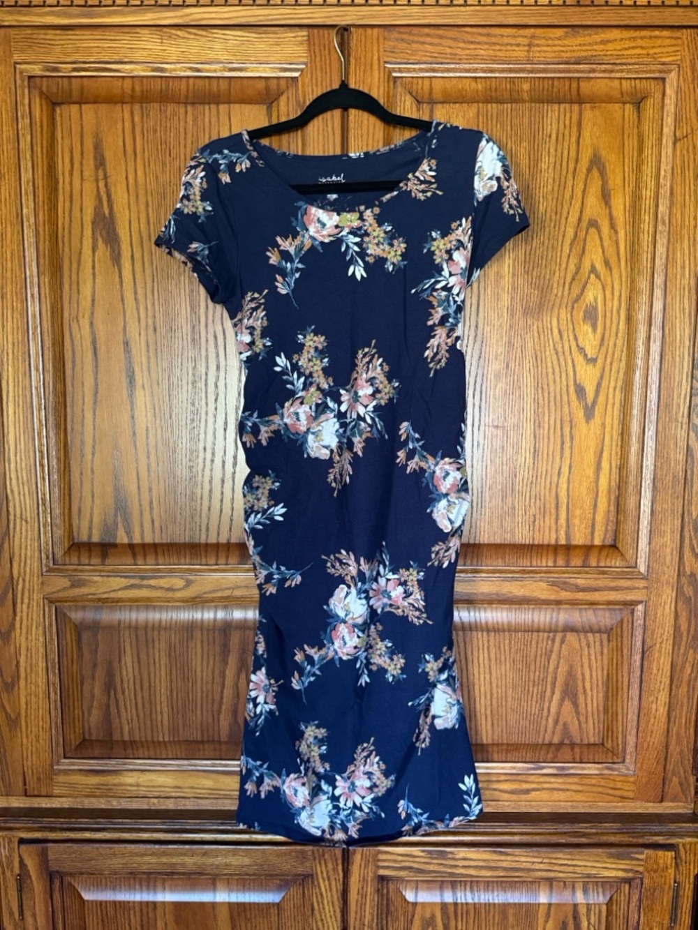 Isabel Maternity Navy Floral Midi Dress